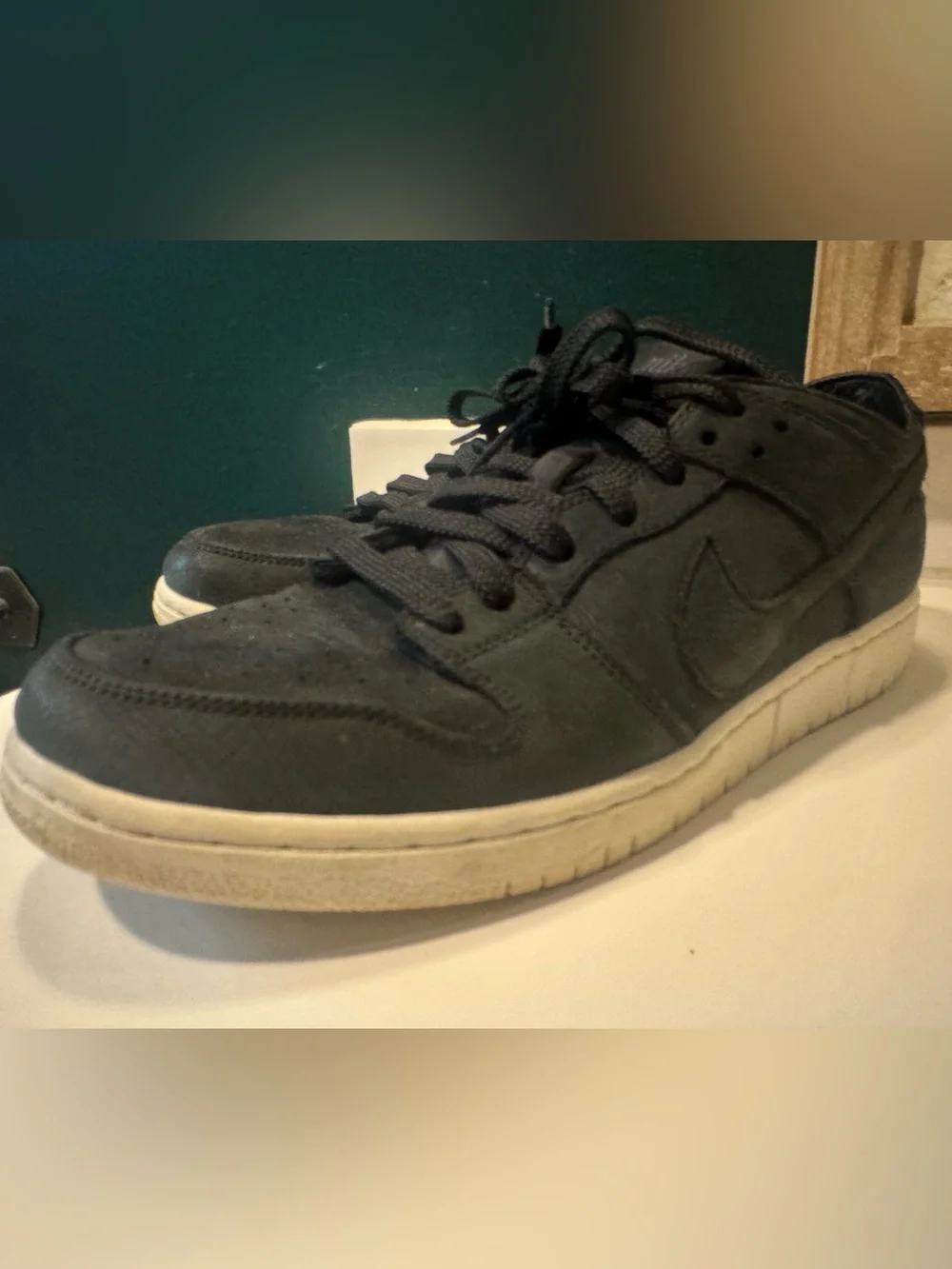 Nike SB Dunk Low Black Suede Low-Top Sneakers - Men Size 12